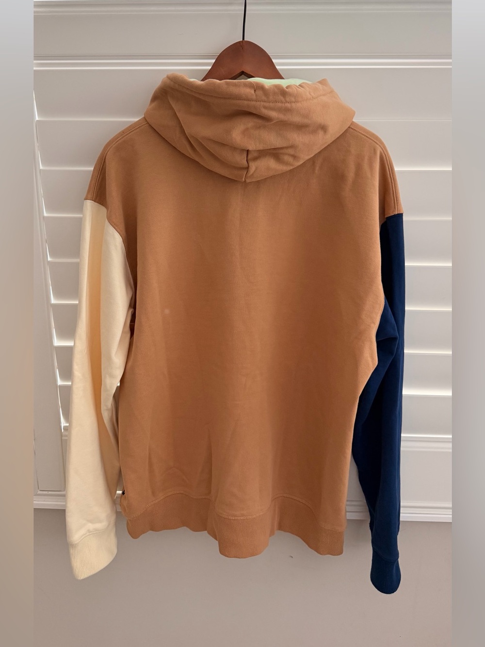 Scotch & Soda Men's Colorblock Brown Hoodie with Mint Pocket - Picture 3 of 7